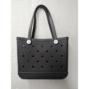 Original Bogg Bag Large Tote Black White Buttons With Accessories 14x11x5